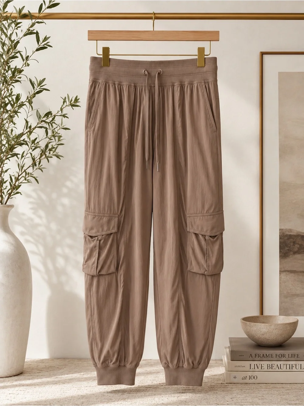 lululemon athletica Taupe Cargo Jogger Track Pants